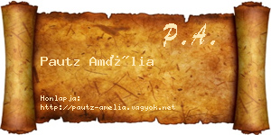 Pautz Amélia névjegykártya